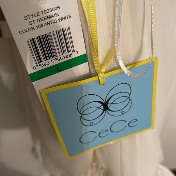 CECE Blouse with black ties size Large, lined. NWT - Picture 4 of 14